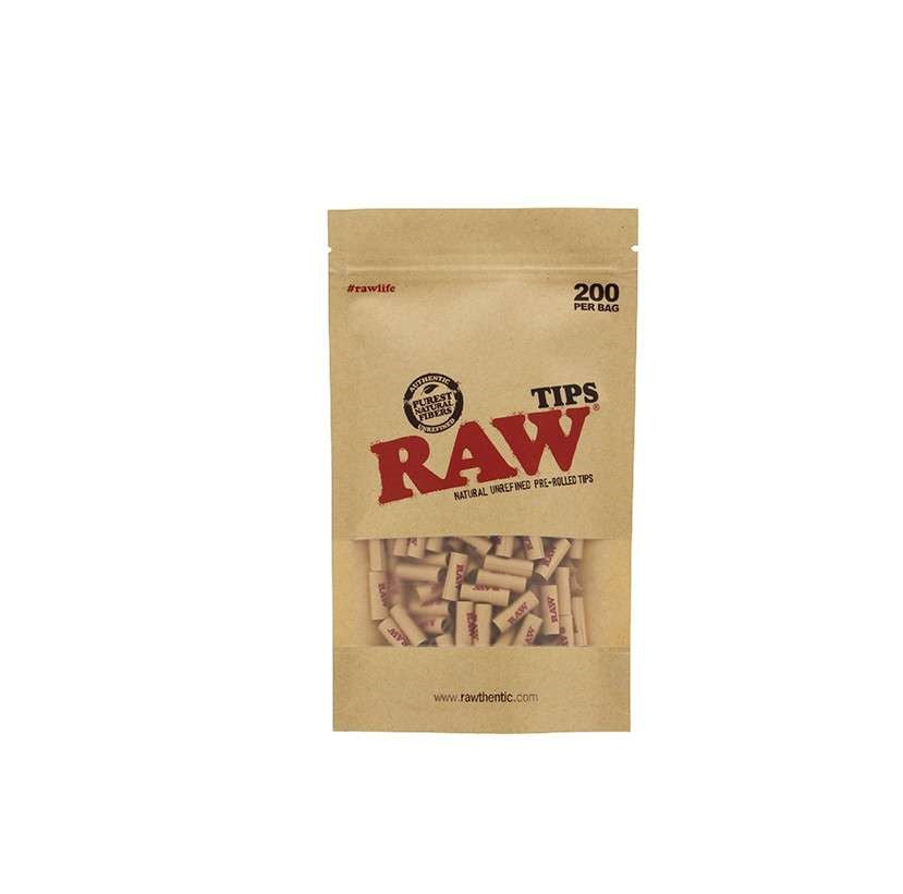 Raw Prerolled Unrefined Tips 200 pcs Per Bag