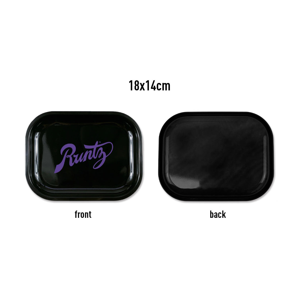 RUNTZ METAL ROLLING TRAY, 14X18CM zwart