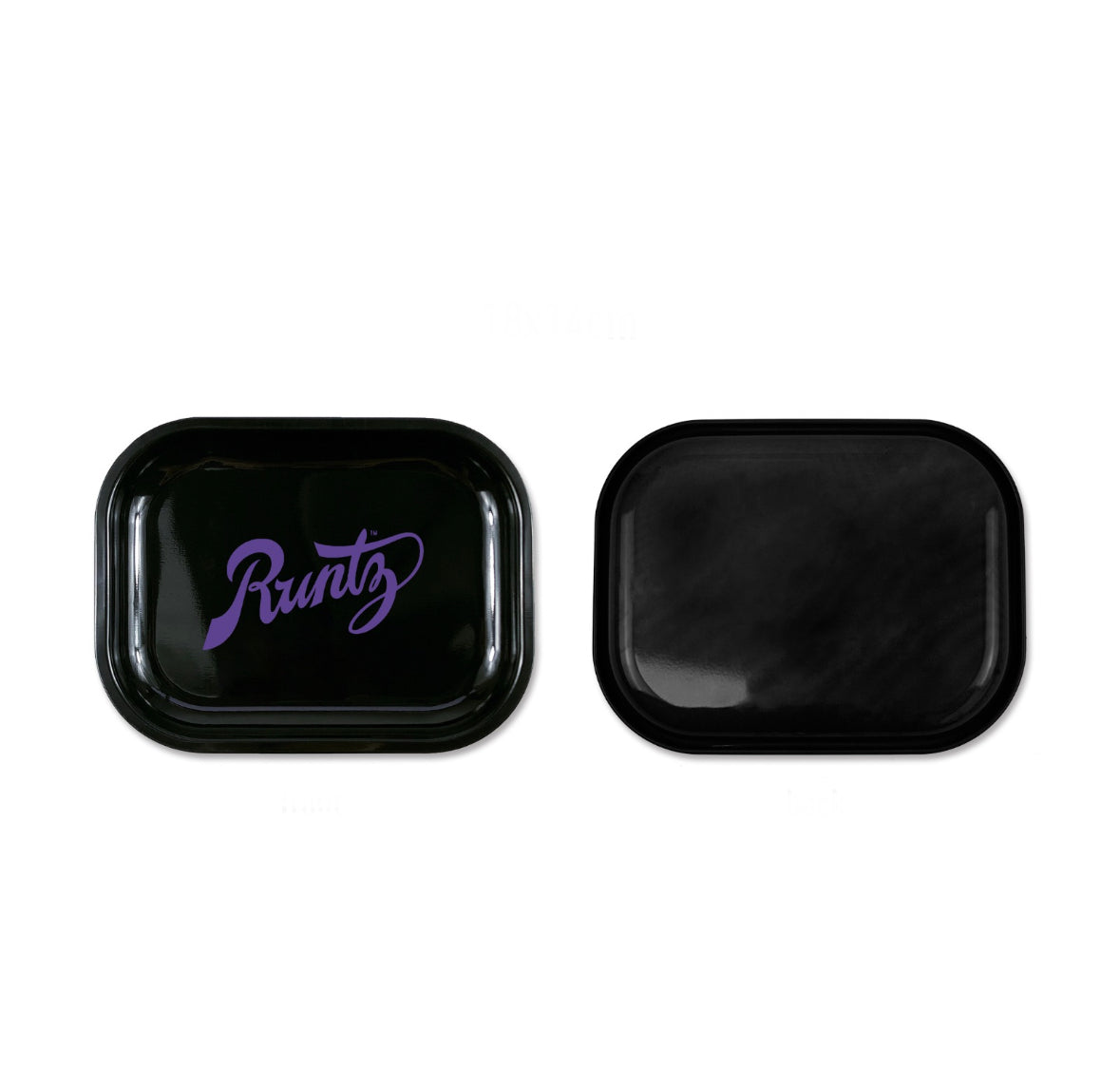 RUNTZ METAL ROLLING TRAY, 14X18CM zwart